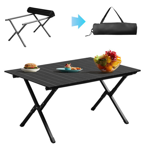 34”x24”x17” Black Camping Roll Table
