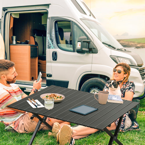 34”x24”x17” Black Camping Roll Table